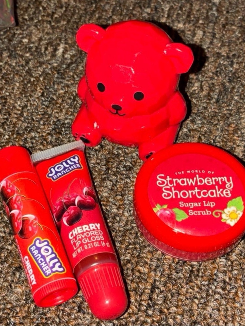 Strawberry Shortcake Red Sugar Lip Scrub & Jolly Rancher Cherry Lip Gloss Bundle